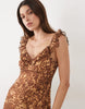 Miss Selfridge Chiffon Ruffle Cami Maxi Dress In Animal Print