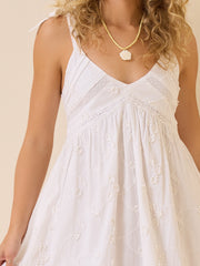 August Embroidered Mini Dress