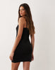 Calvin Klein Modal Strappy Mini Dress In Black