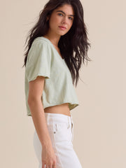 Vera Cropped Lace Tee