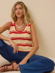 Regan Striped Crochet Tank