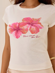 Here Comes the Sun Hibiscus Baby Tee