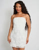Public Desire Lace Up Corset Bodice Textured Mini Dress In White