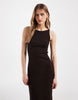 Ribbed Tank Midi Dress In Chocolate