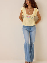 Kaiya Floral Pointelle Babydoll Top