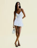 Bershka Mini Balloon Dress In Denim Blue