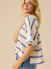Dylan Striped V-Neck Top