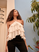 Ceci Ruffle Halter Top
