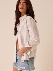Palmer Stripe Button Up Top