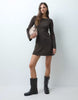 Only Tall Boatneck Knitted Mini Skater Dress In Brown