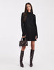 Pieces Long Sleeve Knitted Mini Dress In Black