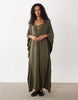 Cape Maxi Dress In Olive