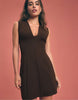 Stradivarius Short V-Neck Dress In Brown