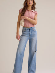 Bonnie Gingham Button Up Top