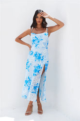 Into Spring Midi Dress Blue