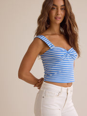 Everlee Stripe Twist Knot Tank
