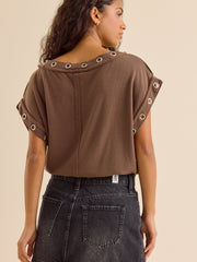 Jovie Boatneck Grommet Top
