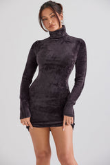 charcoal chenille mini dress - sale