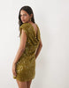 River Island Sequin Mini Dress In Green