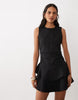 New Look Pinstripe Ruched Side Mini Dress In Black
