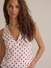 Brianna Dot Satin Tank