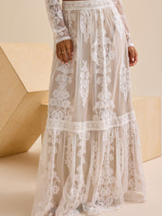 Arissa Floral Embroidered Maxi Skirt