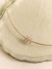 18K Gold Wire Slider Charm Necklace