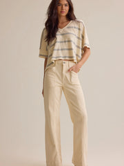 Dylan Striped V-Neck Top