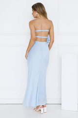 Midnight In Paris Strapless Maxi Dress Blue