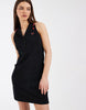 Fred Perry Sleeveless Pique Polo Mini Dress In Black