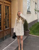 Na-Kd Knitted Crochet Mini Dress In Offwhite