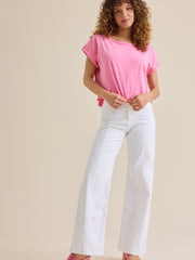 Demi Slub Roll Sleeve Tee