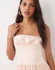 True Decadence Corset Dropped Waist Maxi Dress In Pale Pink