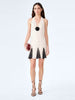 Omnes Dresses Vivi Chiffon Mini Dress With Rosette In Polka Dot In White