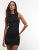Reclaimed Vintage Slash Neck Pini Dress In Black