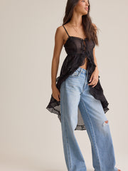 Amiah Ruffle Tie Front Kimono