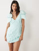Asos Luxe Bow Shoulder Disc Mini Dress In Turquoise