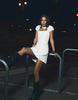 Bershka Mini Dress With Slit Neckline In White