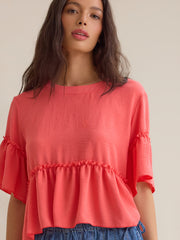 Jackie Ruffle Sleeve Top