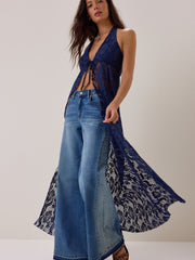 Ivy Lace Halter Tie Front Kimono