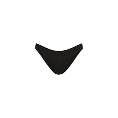 Shirred Minimal Full Coverage Bikini Bottom - Twilight Black