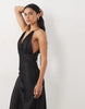True Decadence Pleated Halterneck Midaxi Dress In Black