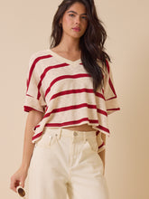 Dylan Striped V-Neck Top