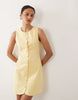 Nobody'S Child Polly Cotton Sleeveless Button Down Mini Dress In Yellow