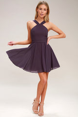 Forevermore Dusty Purple Skater Dress