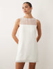 Abercrombie & Fitch Bow Back Bridal Mini Dress In White