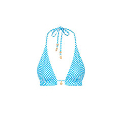 Frill Halter Bralette Bikini Top - Checkmate