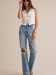 Indie Denim Buckle Front Vest
