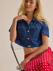 Eleanor Denim Button Up Top