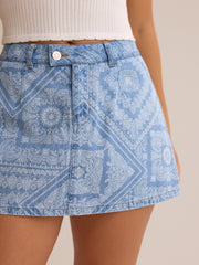Naomi Bandana Denim Skirt